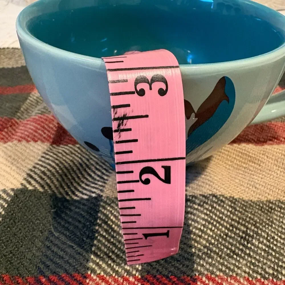 STARBUCKS COFFEE 2006 Coffee Tea Cup Mug Asian Inspired Floral Teal/Blue 12oz